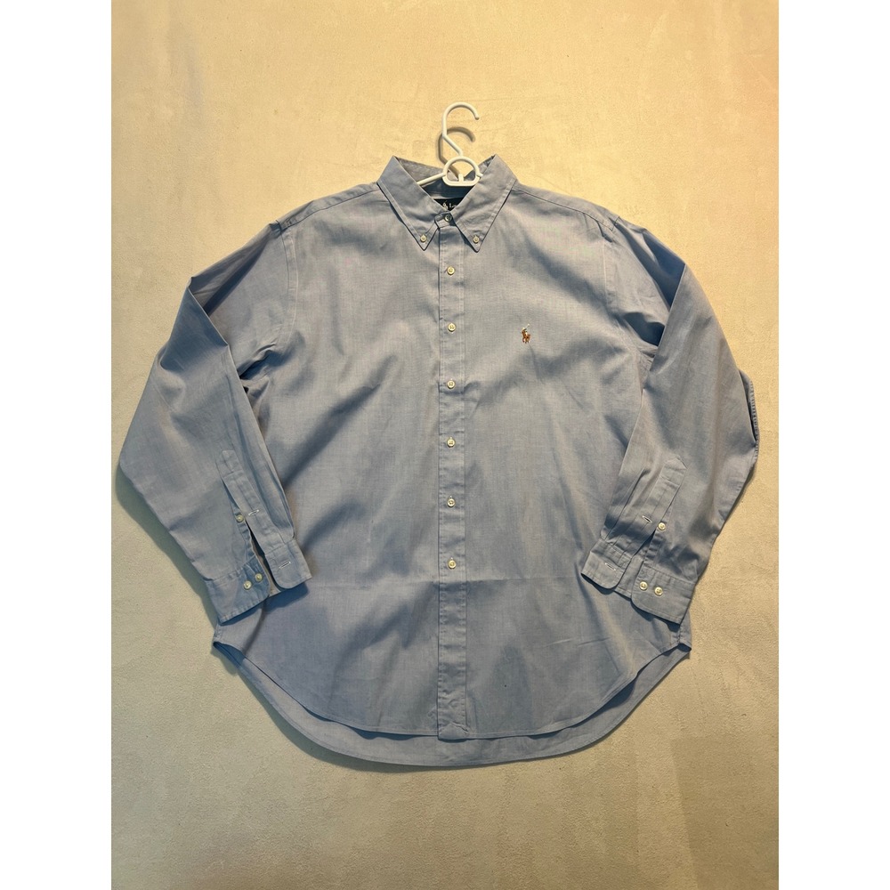 Ralph Lauren Classic Fit Blue Oxford Button Down Shirt Mens 17.5 34/35